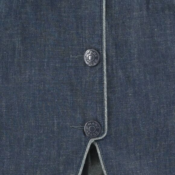 MARC JACOBS Peplum Denim Jacket Stand Collar Size 2 Puff Sleeve Vintage Y2k 00s - Picture 4 of 14